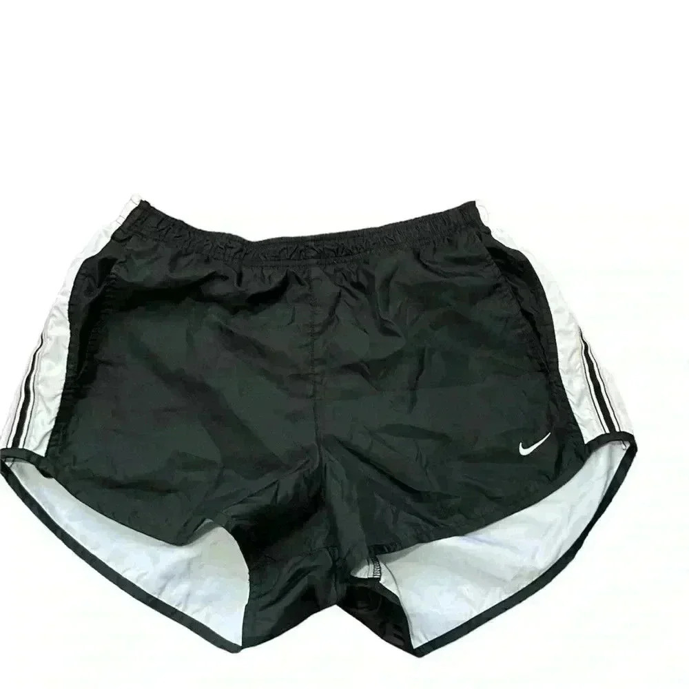 Nike, Girls, Black with White & Tan Wind Breaker Running Shorts, Size XL 16/18